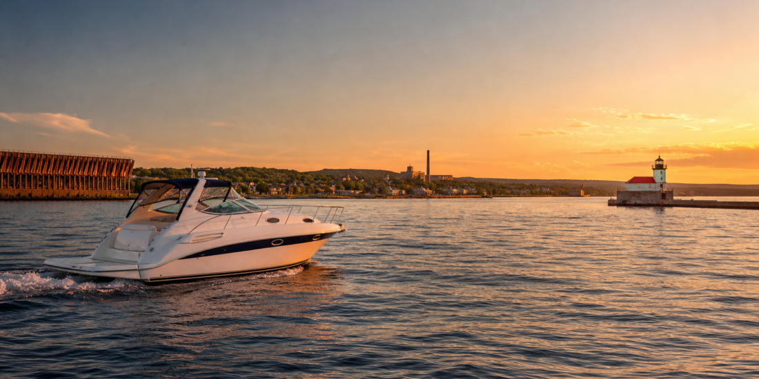 Private sunset cruise on Lake Superior near Marquette, Michigan