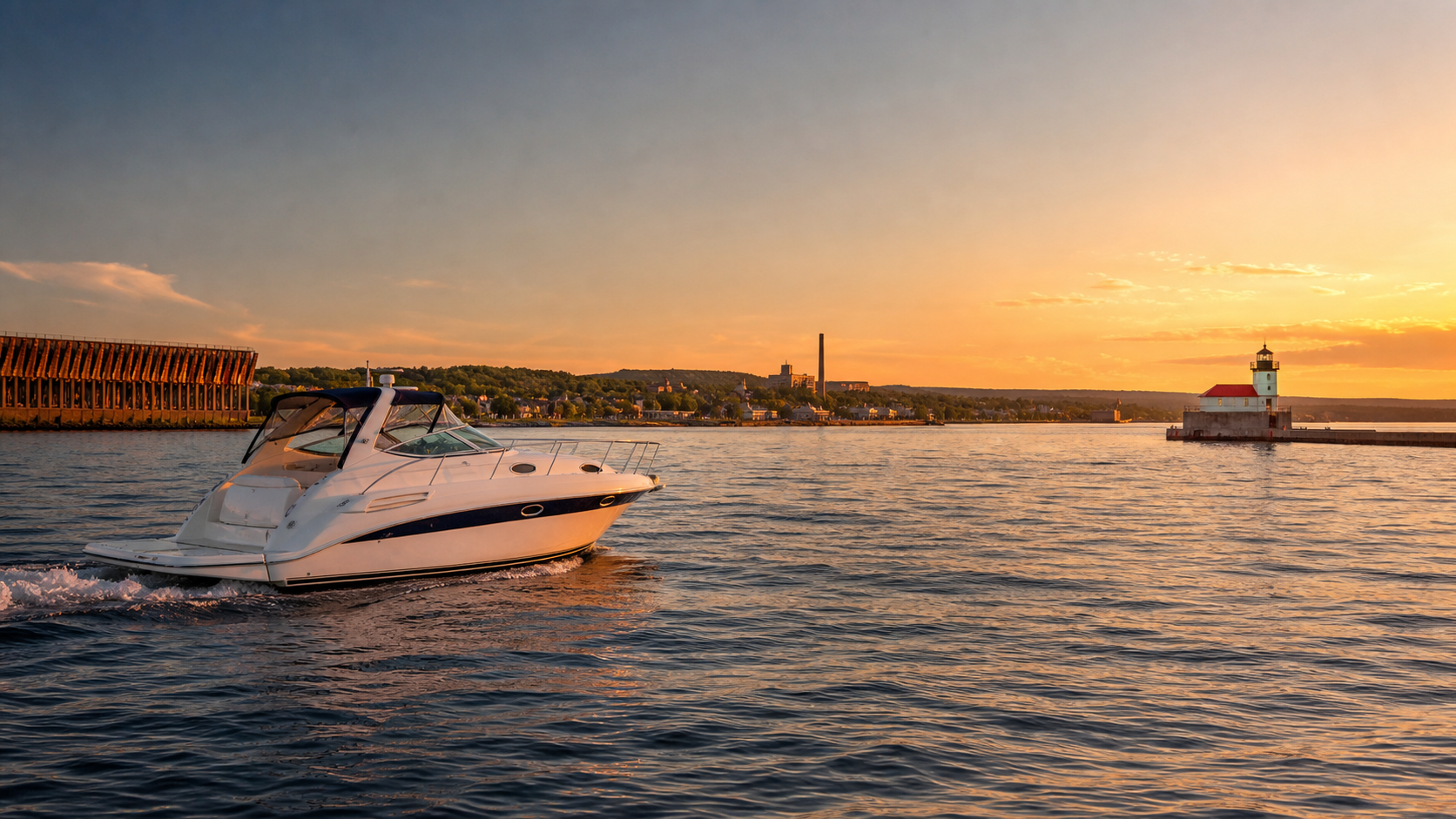Private sunset cruise on Lake Superior near Marquette, Michigan